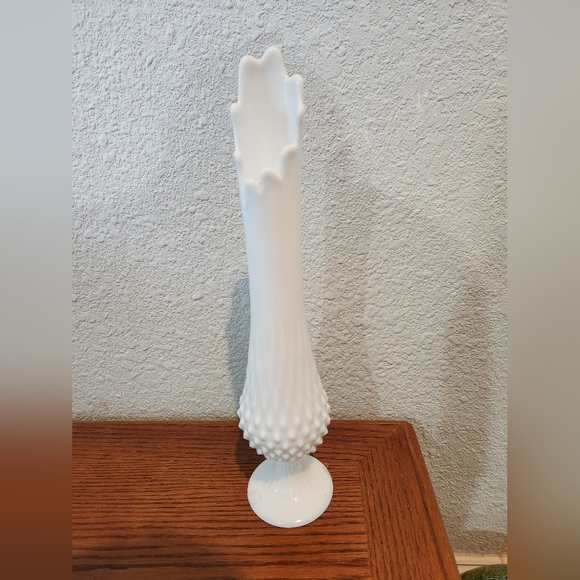 Fenton Milk Glass Hobnail Swung Vase - Picture 1 of 1